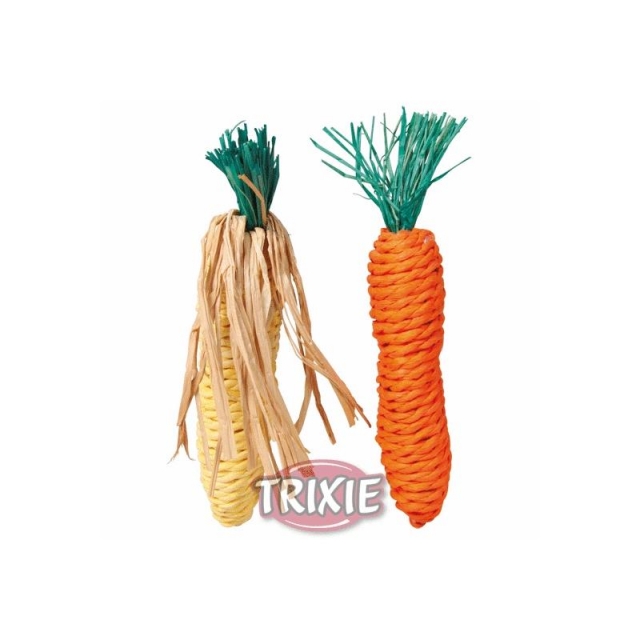 Trixie Karotte und Maiskolben, Stroh 15 cm, 2 St.