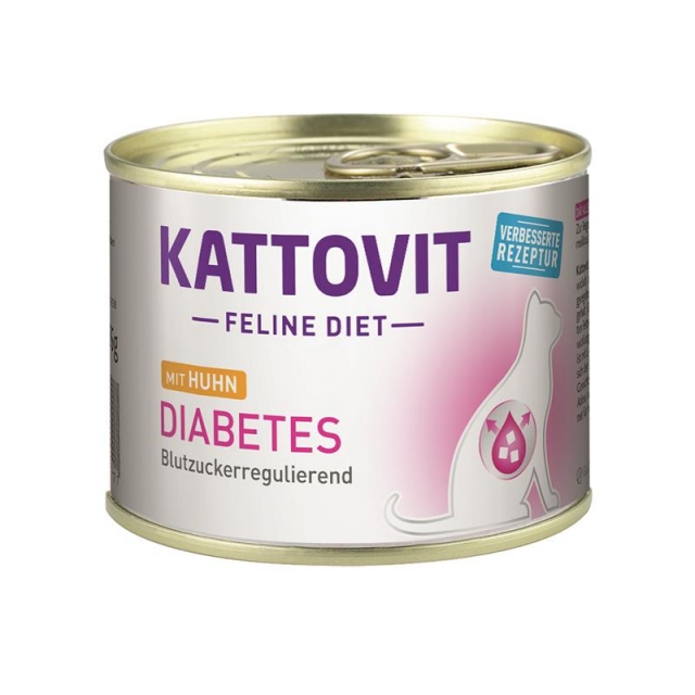 Kattovit Dose Feline Diet Diabetes/Gewicht Huhn 185g