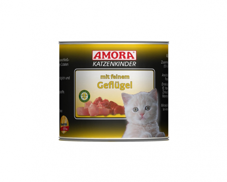 AMORA Cat Fleisch pur Katzenkinder mit feinem Geflügel 200g