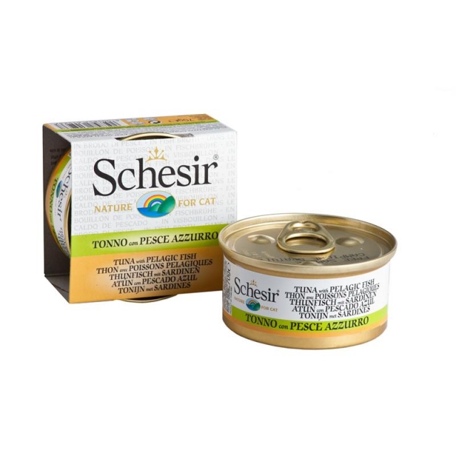 Schesir Cat Dose in Brühe Thunfisch & Sardinen 70g