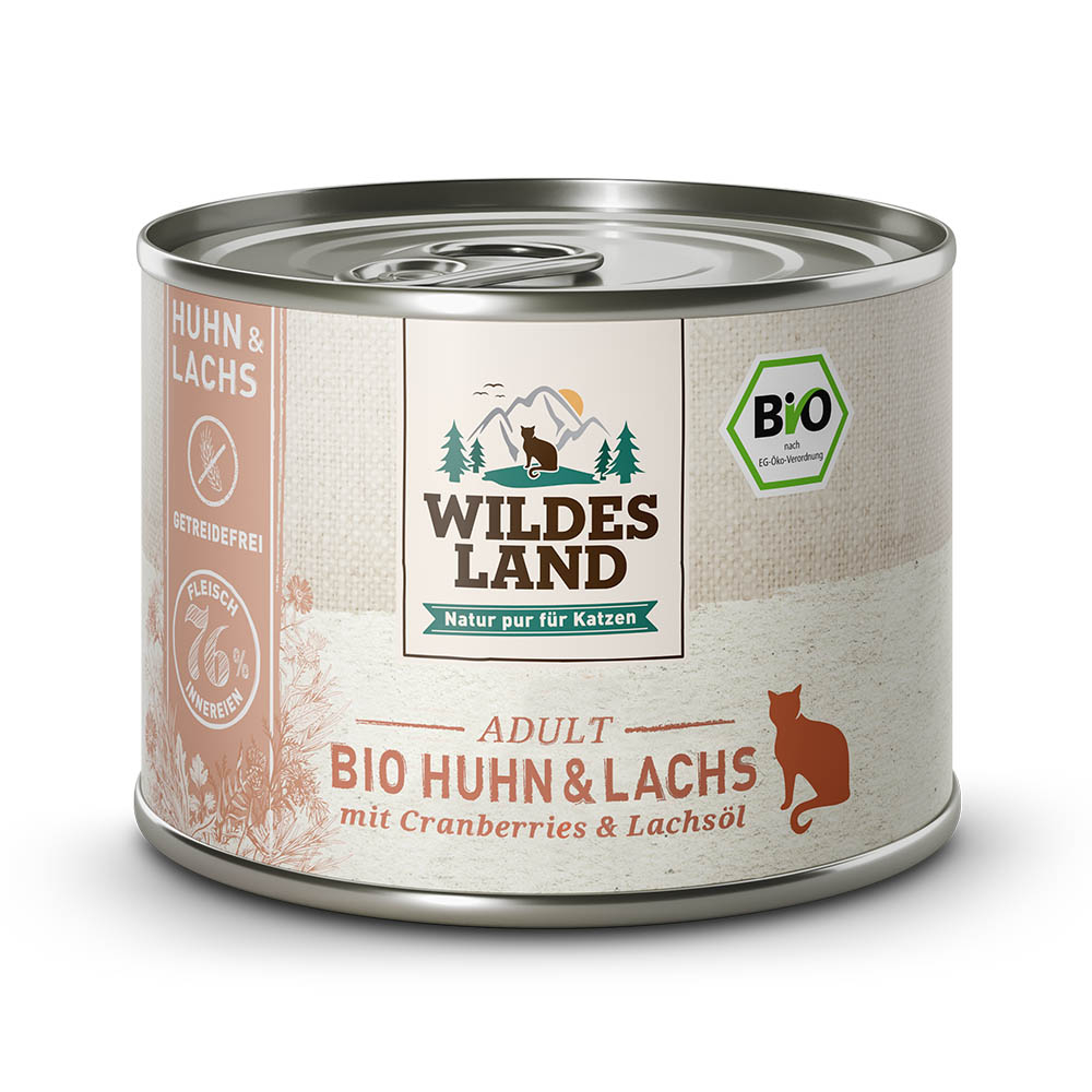 Bio Huhn und Lachs mit Cranberries - 85 g