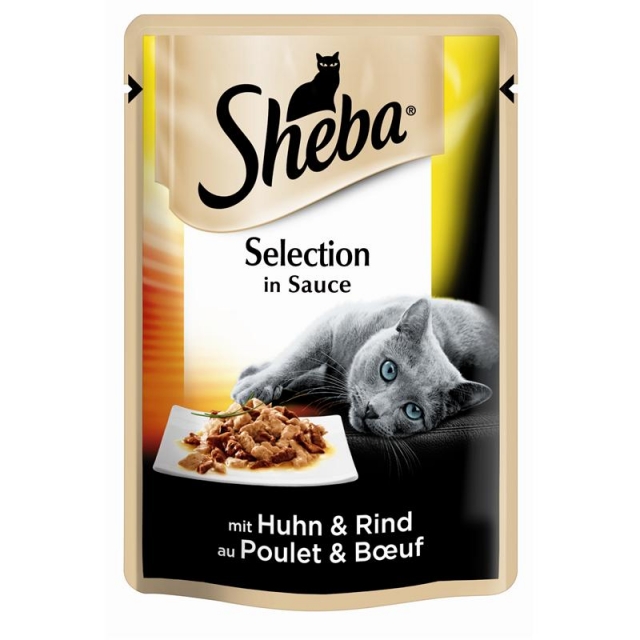 Sheba Portionsbeutel Delikatess Duo Huhn & Rind in Sauce 85g